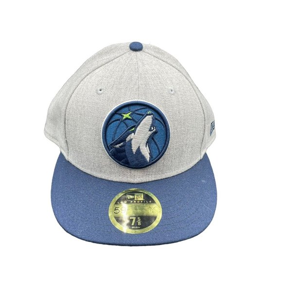 New Era Other - New Era Minnesota Timberwolves 59FIFTY Fitted Hat Low Profile Gray Hat Sz: 7 5/8